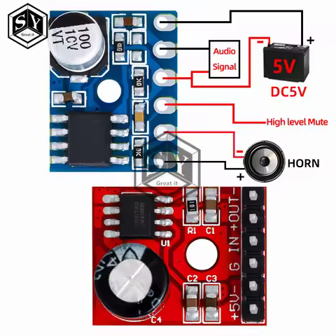 5128 Amplifier Board 5W Class D Digital Amplifier Board Mono Audio Module Low Distortion VS88715V DC