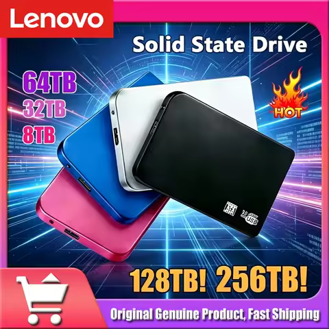 Lenovo 2026 New High-speed 4TB 8TB 16TB SSD Portable External Solid State Hard Drive USB3.0 Interfac
