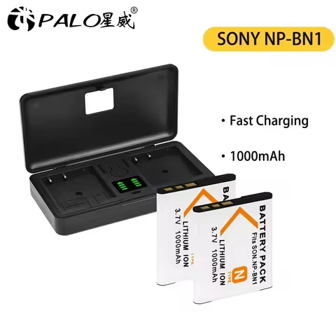NP BN1 Battery with NP-BN1 Charger for Sony DSC-QX10 TX30 DSC-W810 Camera Cyber Shot DSC-W350 DSC-W3