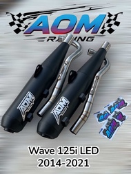 ท่อ AOM RAcing ทรงเดิม Wave125i ปลาวาฬ 2วาว์ล และ 4วาว์ล มีให้เลือกสเปคเลือกไส้ท่อตามที่ต้องการ ตรงร