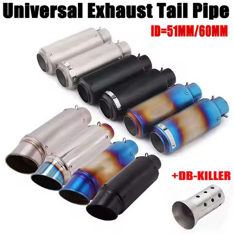 51mm 60mm Universal Motorcycle Exhaust Project Muffler Escape Racing Line for Z400 CBR250RR R25 GSX2