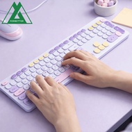 FORBETTER USB Wireless Keyboard, Thin Design Battery Operated Wireless Keyboard Combo, 104 Keys Layo