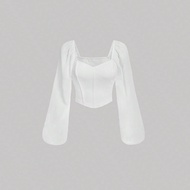 เสื้อครอปแขนโคมไฟคอสวีทฮาร์ท,เชียร์