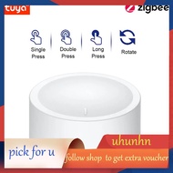 【uhunhn】-Tuya ZigBee Knob Switch Wireless Scene Button Rotatable Dimmer Switch Smart Home Automation