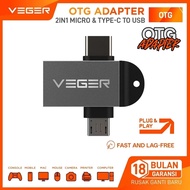 VEGER OTG Adapter 2 IN 1 Type C & Micro USB to USB 3.0 Lanyard OriginalDesign