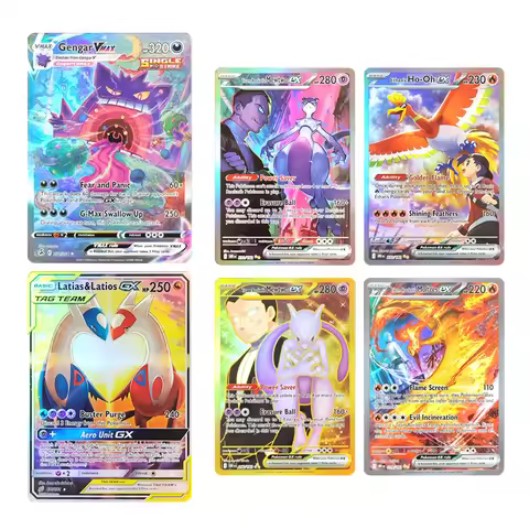 Pokemon Card PTCG English Foil Proxy Rayquaza Giratian Gengari Vmax Lugia V Mew Latias Latios Anime 