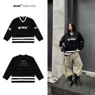 "BLWH"| BLWH HOCKEY JERSEY Long Sleeve Shirt - BlackWhite Form Unisex Dynamic Streetwear Long Sleeve