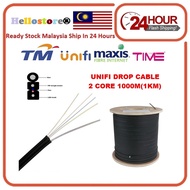 Outdoor Drop Fiber Cable 1Core/2Core 1000Meter Unifi Fiber Optic 2core Singlemode FTTH Cable Fiber T