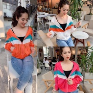 ÁO KHOÁT DÙ NỮ PHỐI MÀU ÁO THỜI TRANG NĂNG ĐỘNG