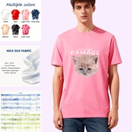 Milk Fiber T Shirt Emotional Damage Cat Print Casual Wear For Men And Women 93Fc
