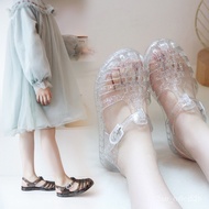 KY-DSummer Girls' Sandals Girls' Transparent Crystal Shoes Plastic New Roman Jelly Shoes Children's Baby Girls' Hollow-o