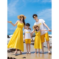Family Matching Bohemian Style Seaside Outfit - Mother Daughter Chiffon Dresses