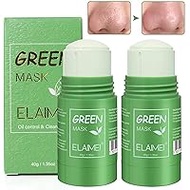 Green Mask Clay Stick, Solid Mask, Cleansing Clay Mask, Face Moisturises Oil Control, Deep Pore Cleaning, Blackhead Remover, Improves Skin 2 Pieces