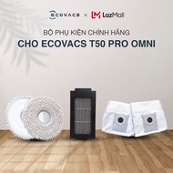 Hộp phụ kiện chính hãng cho Ecovacs T50 Pro Omni DKT070194 | Bộ lọc | Túi đựng bụi | Giẻ lau