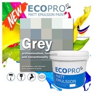 7L ECOPRO MATT EMULSION PAINT FOR INTERIOR ( GREY / GRAY ) READY STOCK / CAT KAPUR KELABU /  BUATAN MALAYSIA