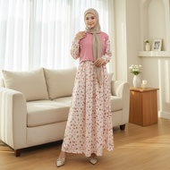 CARLINA Gamis Alhambra Bunga Dress Wanita Maxy