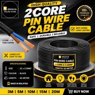 (READY STOCK)(LOOSE CUT)2.5MM x 2CORE PVC TWIN FLAT CABLE/PVC INSULATED CABLE WAYAR LAMPU PASAR MALA