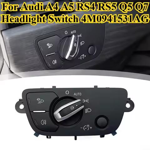 For Audi A4 A5 RS4 RS5 Q5 Q7 Headlight Switch 4M0941531AG Car Headlamp Light Control Knob Replacemen