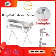 ⭐READY STOCK⭐ SIMI Foldable Bathtub Baby with Stand Support Set Newborn Collapsible Besen Tab Mandi 