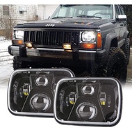 2PCS Pickup Truck 5x7" 7x6" 250W Sealed Beam Headlight with High Low Beam Bulb Led Headlamp Replacem