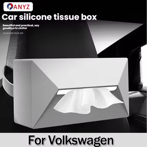 For VW GTI Polo Golf Passat Tiguan Arteon 1PCS Car Tissue Box-Cyber Silicone Tissue Box Armrest Box 