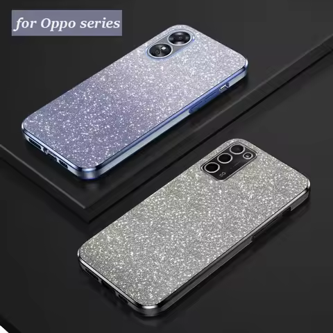 A58 A78 Luxury Gradient Glitter Plating Case On For Oppo A78 A58 A97 A83 A93 A92 A96 A95 A91 A72 A74