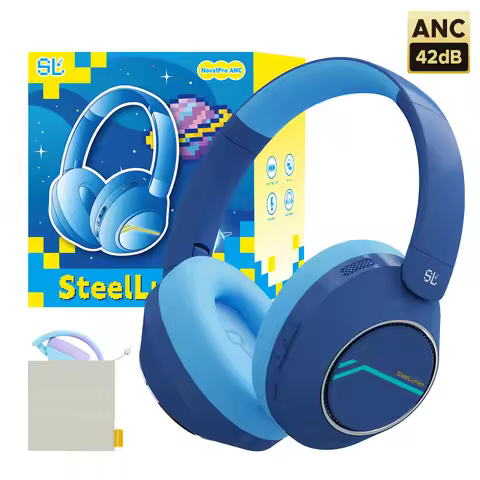 Wirless Bluetooth Headphones For Kids Active Noise Cancelling Headphones Safe Volume Foldable Headse