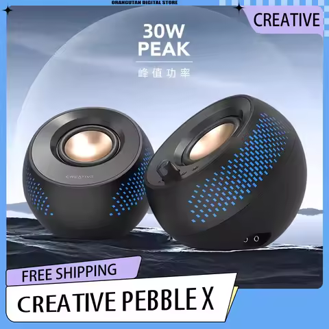 Creative Pebble X Speaker Bluetooth 5.3 Wireless Connectivity USB Computer Speaker Wired Desktop Aud