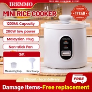 IREMMO Mini Rice Cooker 1.2L 200W Easy to Use, Cook/Warm Function for 1-2 Persons Rice Cooker  HL12-