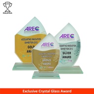 8002(GB) Crystal Glass Award Trophy Plaque (HADIAH SUKAN DAN HADIAH ANUGERAH CEMERLANG) Plak cenderahati
