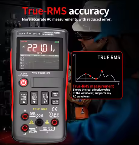 ZOYI ZT-XT1 2-in-1 LCR Digital Multimeter with Transistor Tester, Voltage Resistance Diode Continuit