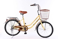 จักรยานแม่บ้านญี่ปุ่น สไตล์วินเทจ จักรยานผู้ใหญ่ จักรยานแม่บ้าน ขนาด 24 นิ้ว เบาะท้ายนุ่ม ขาตั้งคู่ วงล้ออลูมิเนียม ที่พักเท้า Simplehome