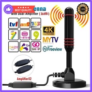 2X AMPLIFIER HIGH GAIN 36DBi HD DIGITAL INDOOR OUTDOOR BOOSTER ANTENNA FREEVIEW MYTV DVB-T2 AERIAL D