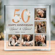 1/5/10/15/20/25/30/35/40/45/50 Years Together Custom Photo Heart Acrylic Plaque,Custom Photo Heart A