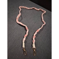 Pink Crochet Braided Rope handphone mobile sling holder Strap