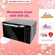 SHARP 25L Microwave Oven with Grill R-72E0(SM)/R-72E0(S) l Premium Turntable Glass l 1 Year Warranty + Free Delivery