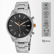 jam tangan fashion pria Fossil Townsman analog strap rantai Chronograph Men Grey Dial Stainless Steel Strap water resistant luxury watch mewah original FS5407