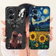For OPPO Reno7 Z 5G / Reno8 Z 5G Phone Case With Elegant Floral Butterfly Pattern Lens Protective Re