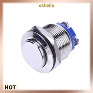 Silver 19mm 12V Waterproof Metal Car On Off Push Button Switch
