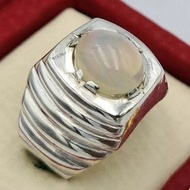 男士蛋白石戒指美麗天然澳洲蛋白石首飾復活節禮物男士戒指