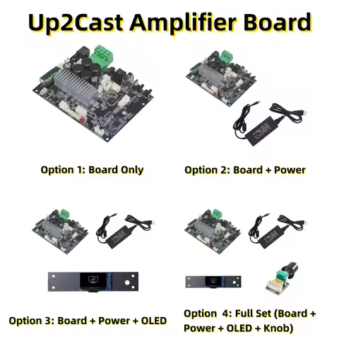 Arylic Up2Cast Amplifier Auracast Bluetooth Amp Board 50Wx2 LE Audio Stereo Power DIY Amp Support AU