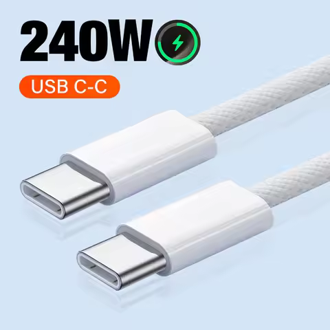 240W Super Fast charge USB Type C to C Cable For Macbook iPad Apple iPhone 16 17 Samsung Phone Lapto