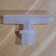 1/ 2" inch External Thread Tee Connector to 12/ 25 mm 25/ 12mm ID 12mm Hose