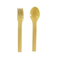 ( CLEARENCE ) Tupperware Fork &amp; Spoon Cutlery Set 19cm  ( Yellow ) ( 1 Pair ) Sudu Garfu Garpu