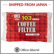Kalita Coffee Filter 103 Paper, 100 Sheets, Brown