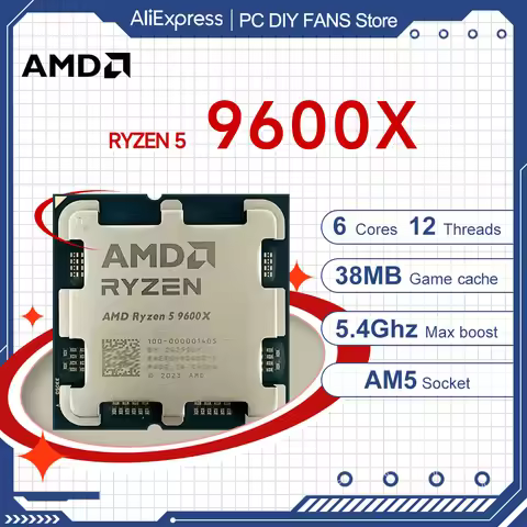 AMD Ryzen 5 9600x New R5 9600X Integrated Graphics CPU Processor 5.4GHz 6-Core 12-Thread TDP 65W Soc