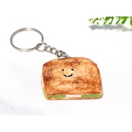 Toast bread keychain, Singapore local food snacks handmade crafts