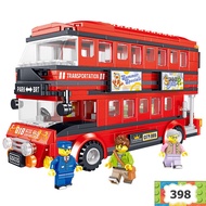 Lego two-decker bus BRT red 398 pieces assembled lego toy helps children be creative