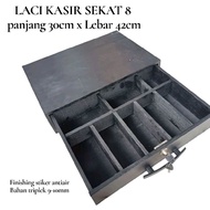 8-Section Drawer Full Black Cashier Drawer Multipurpose Drawer 40x27cm Storage