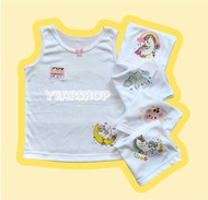 (มีโค้ดส่งฟรี)เสื้อซับในเด็กเล็ก เสื้อกล้ามเด็กผู้หญิง ใส่ไปโรงเรียน คละลายการ์ตูน อายุ2-12ปี (งานไท